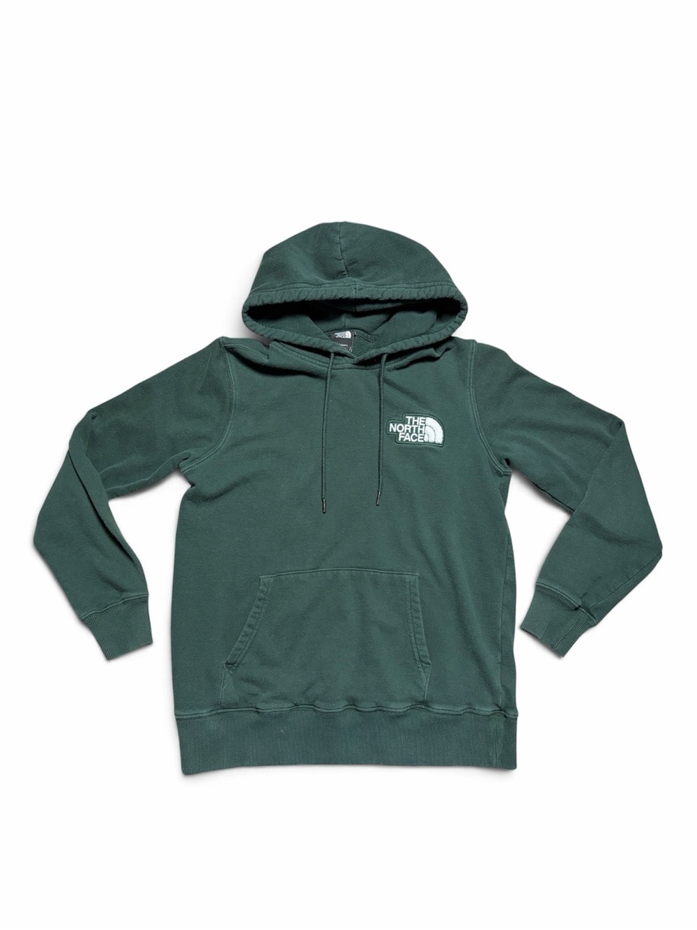 The North Face Hoodie Women's Small Forest Green Chenille Logo Pullover